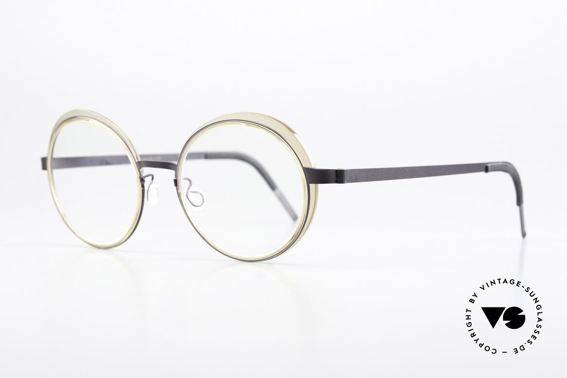 Lindberg 9732 Strip Titanium Runde Designerbrille Damen, wunderschöne Damen-Brillenfassung mit Inner-Rims, Passend für Damen