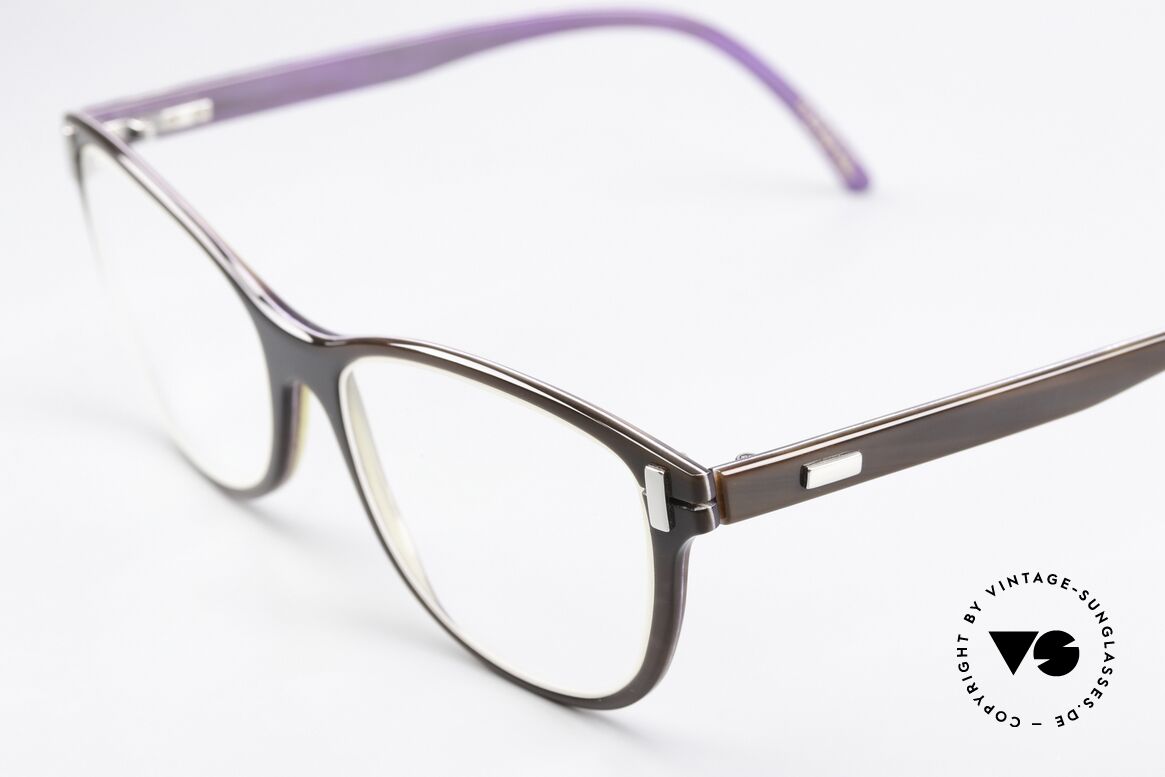 Hoffmann V7775 Kolorierte Naturhornbrille, aufwändig koloriertes Hornmaterial; violett-dunkelblau, Passend für Damen