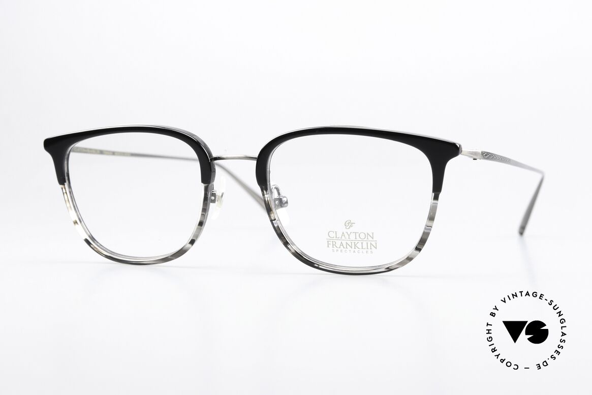 Clayton Franklin 615 Designerbrille Made In Japan, Clayton Franklin Spectacles, 615, Gr. 50-20, 145, Passend für Herren und Damen