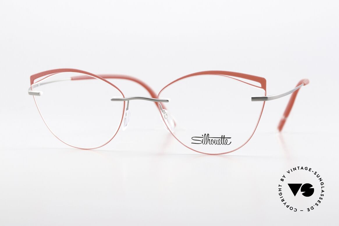 Silhouette 5518 Titan Mit Roten Akzenten, Silhouette 5518 FU AF00 Brille, Größe 52-17, 140, Passend für Damen