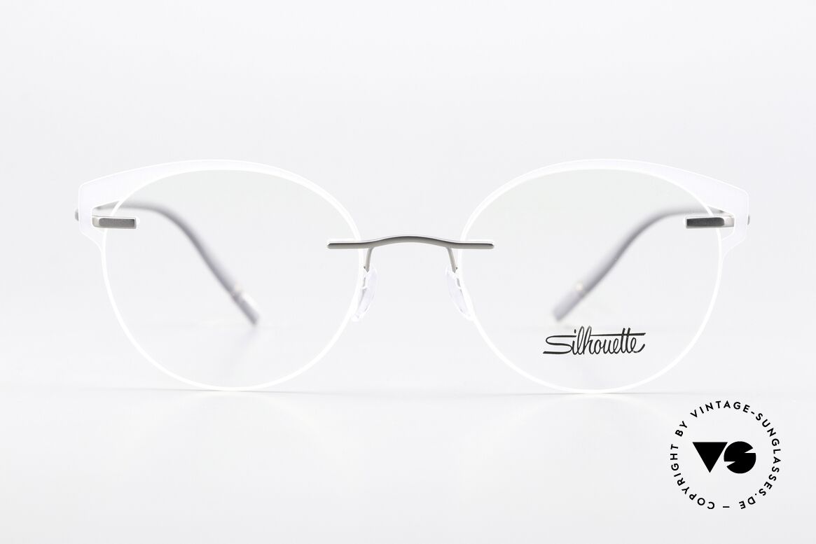 Silhouette 5518 Titan Mit Kristall Akzent, zauberhafte randlose Damen-Brille mit Oberrand, Passend für Damen