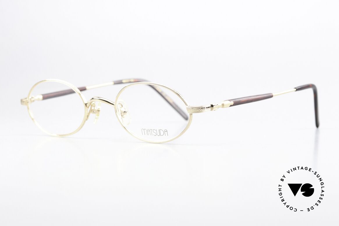 Matsuda 10116 Kleine Ovale Vintage Brille, fühlbar herausragende Top-Qualität aller Komponenten, Passend für Herren und Damen