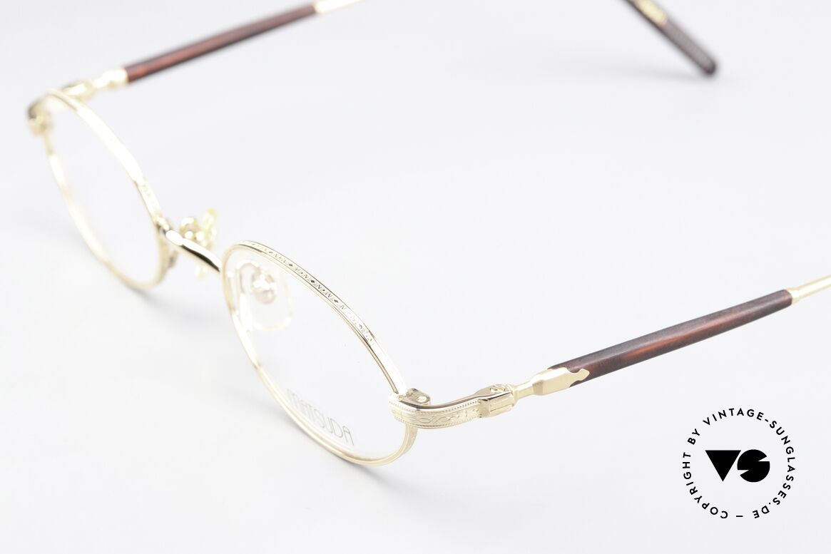 Matsuda 10116 Kleine Ovale Vintage Brille, Rahmen mit viel Liebe zum Detail; aufwändige Gravuren, Passend für Herren und Damen