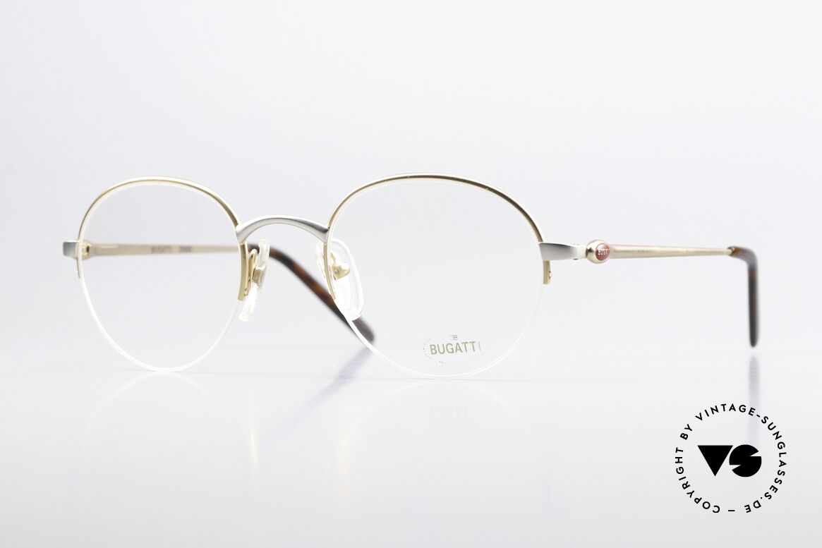 Bugatti 26668 Seltene 90er Panto Brille, sehr seltene Bugatti Panto-Brille; Gr. 49-21, Passend für Herren