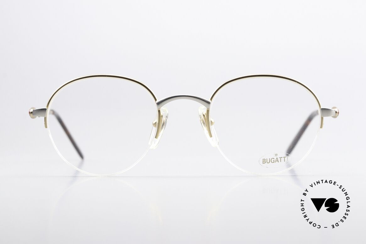 Bugatti 26668 Seltene 90er Panto Brille, diese Rahmenform ist bei Bugatti eine Rarität, Passend für Herren