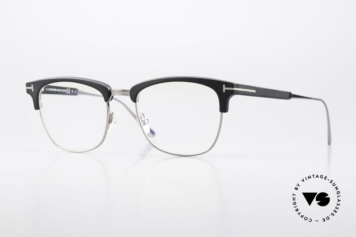 Tom Ford TF5590 Made in Japan Designerbrille, Tom Ford TF5590-B, 002, Titanium-Brille, 50-19, Passend für Herren