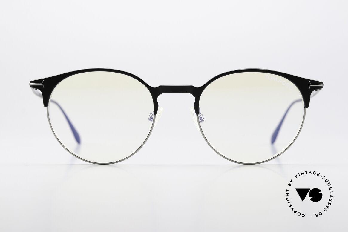 Tom Ford TF5548 Unisex Designerbrille Panto, sehr edle und hochwertige Fassung, made in Italy, Passend für Herren und Damen