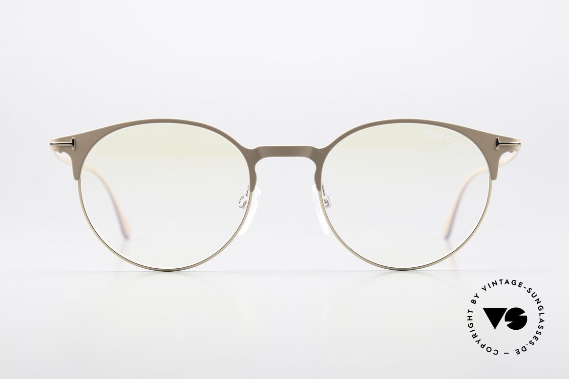 Tom Ford TF5548 Nude Beige Hautfarbe Brille, sehr edle und hochwertige Fassung, made in Italy, Passend für Herren und Damen