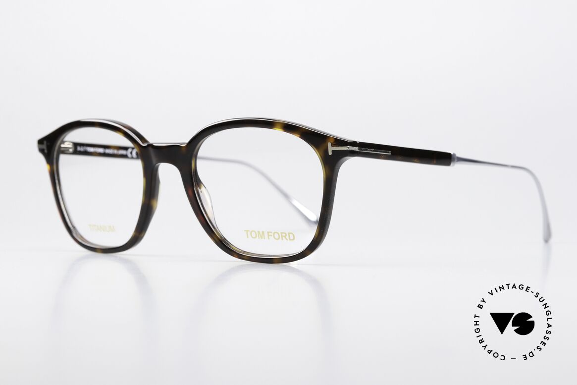 Tom Ford TF5484 Herren Designer Brille Titan, sehr klassisch in Farbe (schildpatt/silber) & Form, Passend für Herren