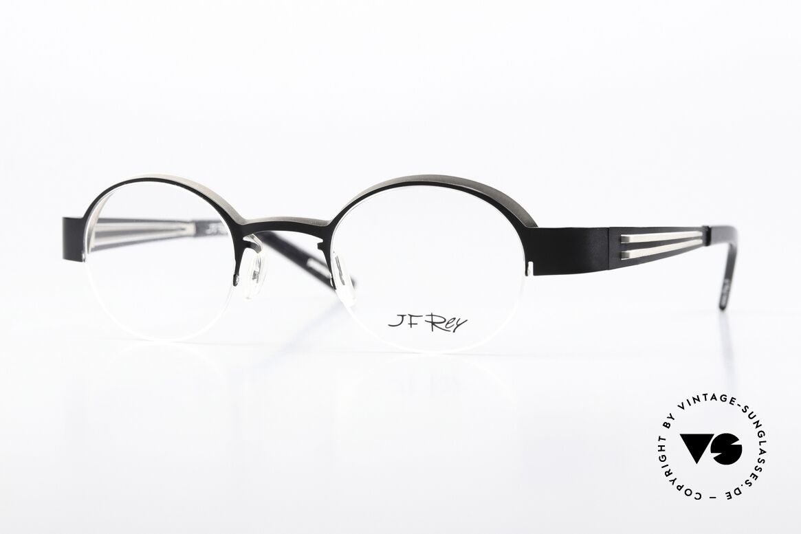 JF Rey JF2344 Rund Ovale Nylor Fassung, J.F. Rey Brille, Modell JF2344, color 1000, Gr. 44-23, Passend für Herren und Damen