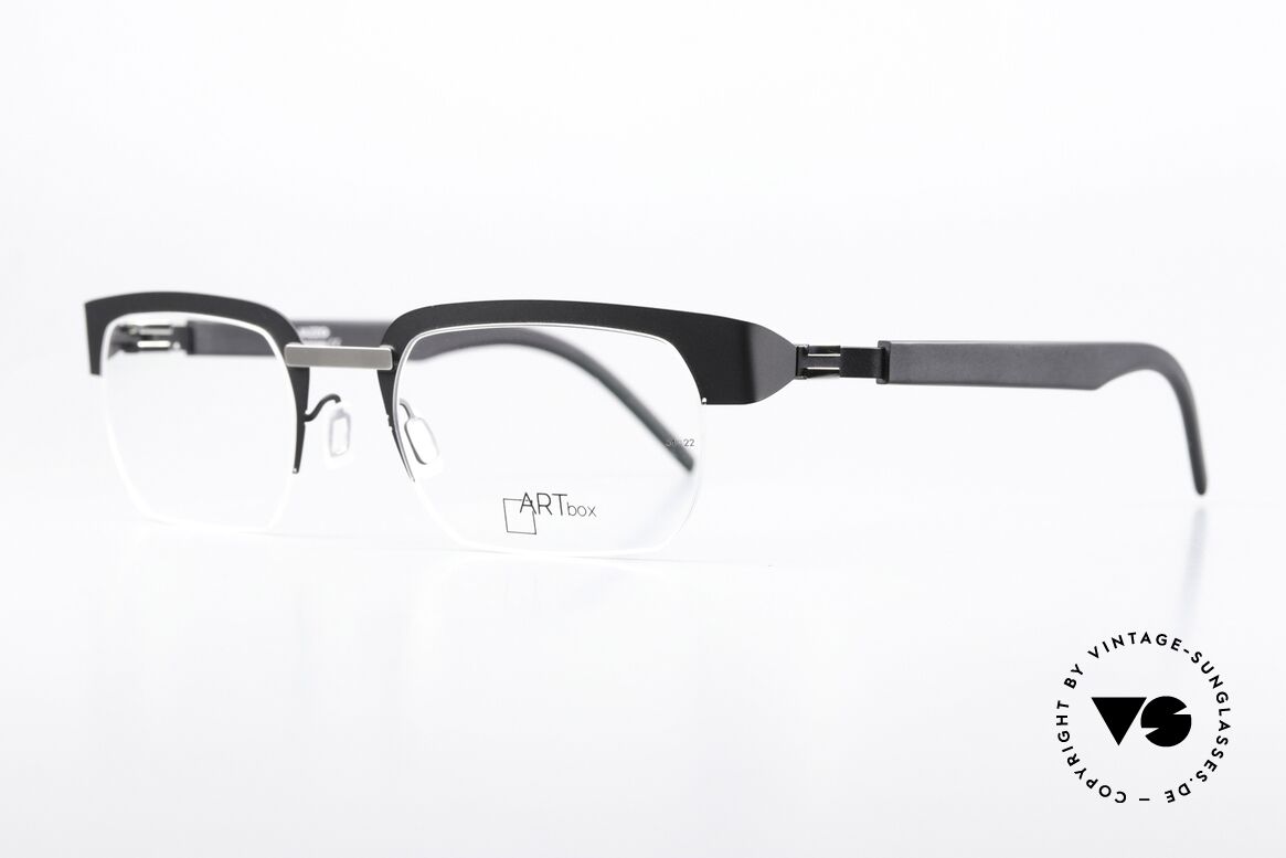 Bajazzo Cado 2 Eckige Brille Halb Randlos, ausdrucksstarkes Design mit innovativer Technik, Passend für Herren