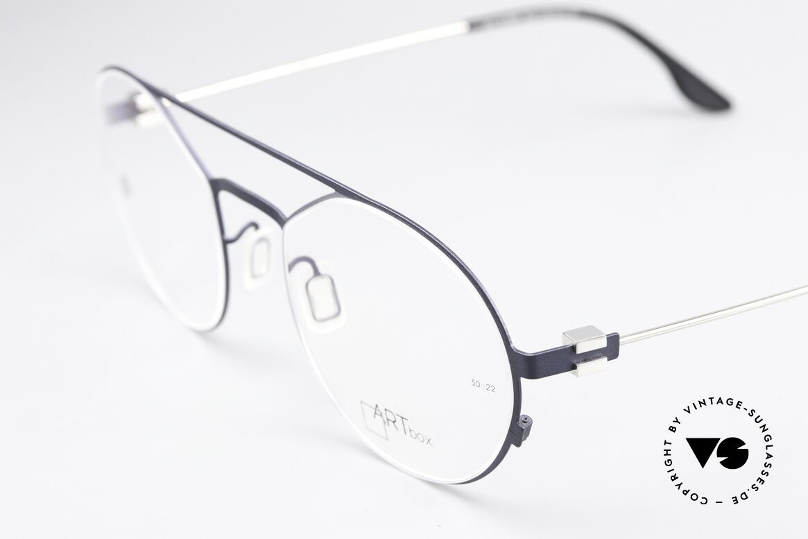 Bajazzo Viva 3 Markant Technische Brille, eine Unisex-Metallfassung in dunkelblau und silber, Passend für Herren und Damen