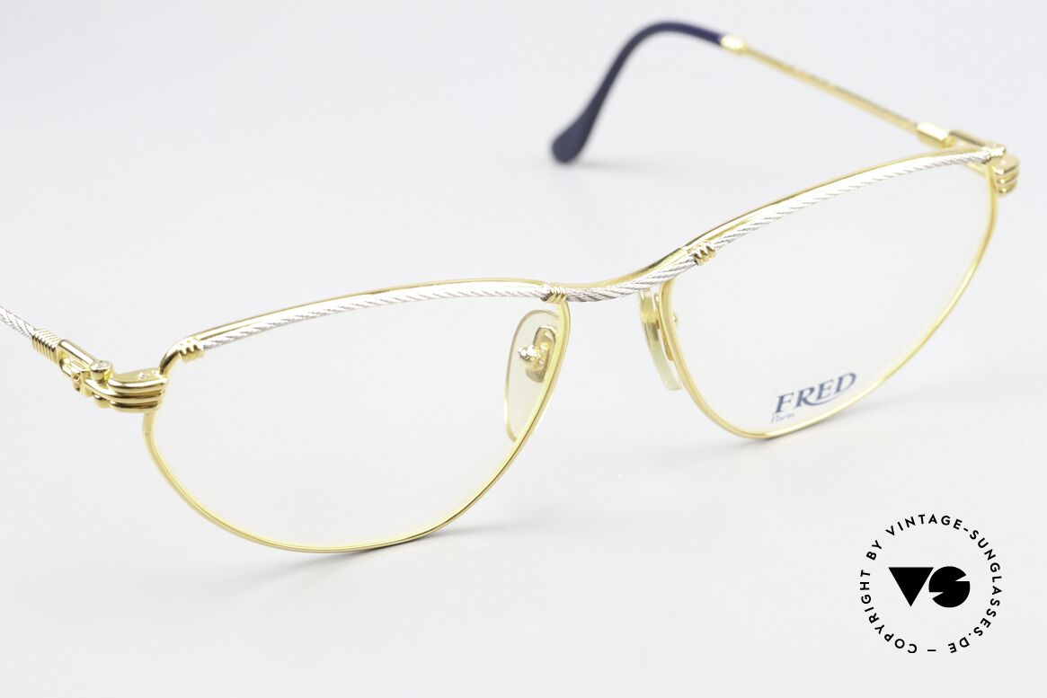 Fred Alize Damen Luxus Brille Large, bicolore Ausführung im Cateye-Design; L Größe 59/16, Passend für Damen