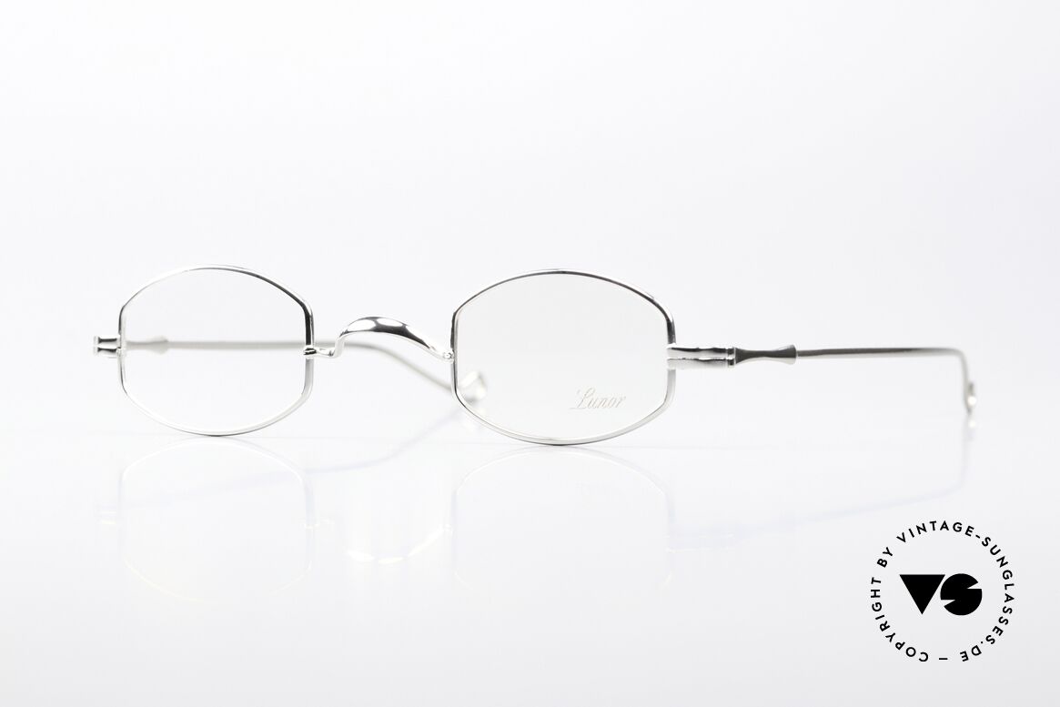 Lunor II 02 Kleine Brille Platin Plattiert, sehr kleine Lunor Brille (Gr. 37/24); platin-plattiert, Passend für Herren und Damen