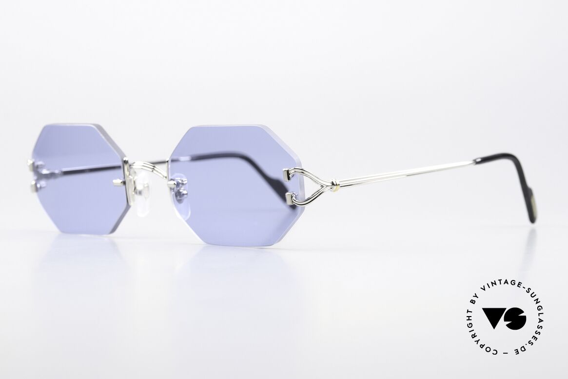 Cartier Rimless Octag Platinum Portofino Dekor, ein teures ORIGINAL; platin-plattiert; 20mm Brücke, Passend für Herren und Damen