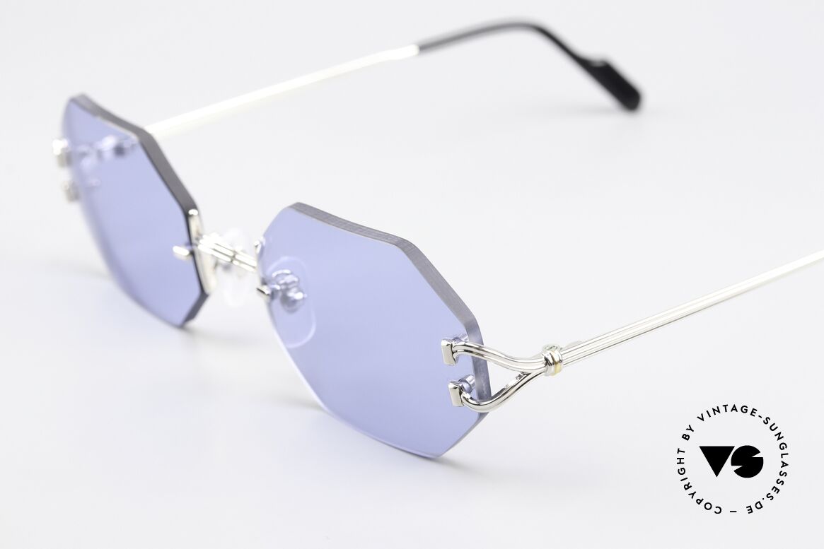 Cartier Rimless Octag Platinum Portofino Dekor, 2. hand im absolut neuwertigen Zustand + orig. Etui, Passend für Herren und Damen