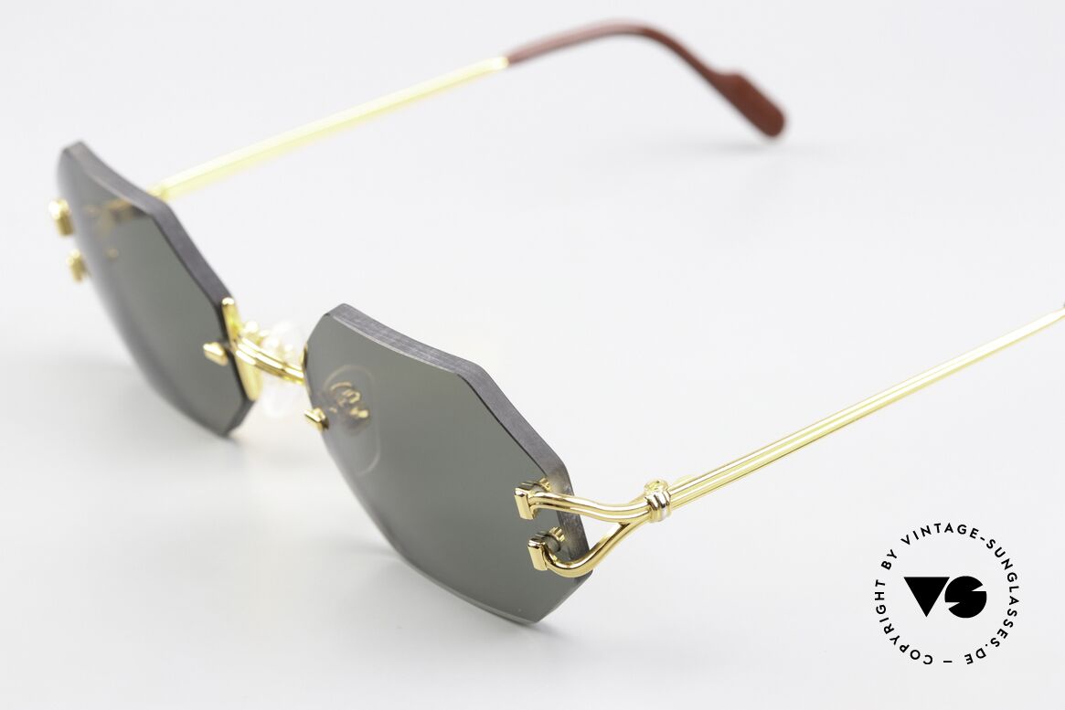 Cartier Rimless Octag Achteckige Sonnenbrille 90er, 2. hand, absolut neuwertiger Zustand mit orig. Etui, Passend für Herren und Damen