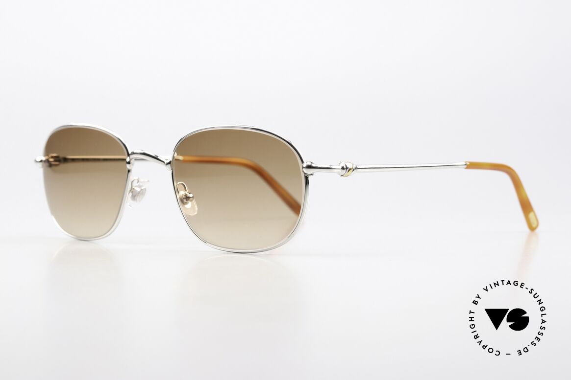 Cartier Vega 90er Luxus Platin Sonnenbrille, teure Platin-Edition: Fassung mit Platin-Legierung, Passend für Herren