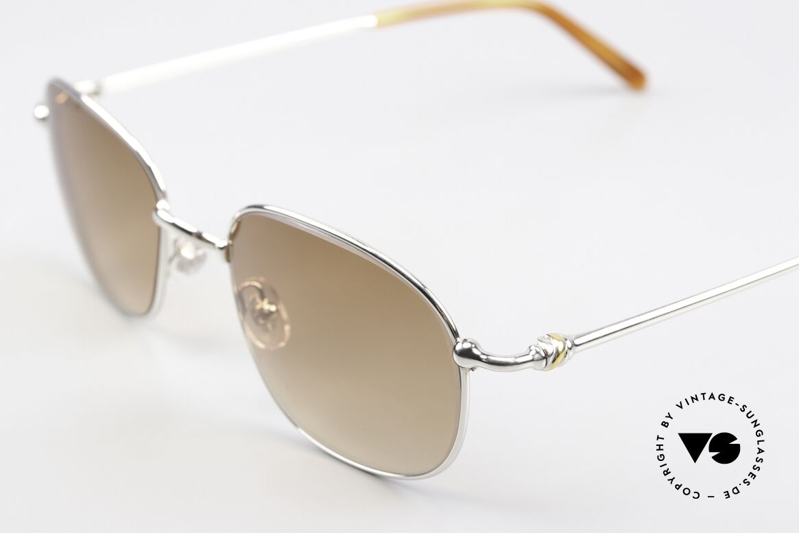 Cartier Vega 90er Luxus Platin Sonnenbrille, ungetragenes Modell + original Cartier Verpackung, Passend für Herren