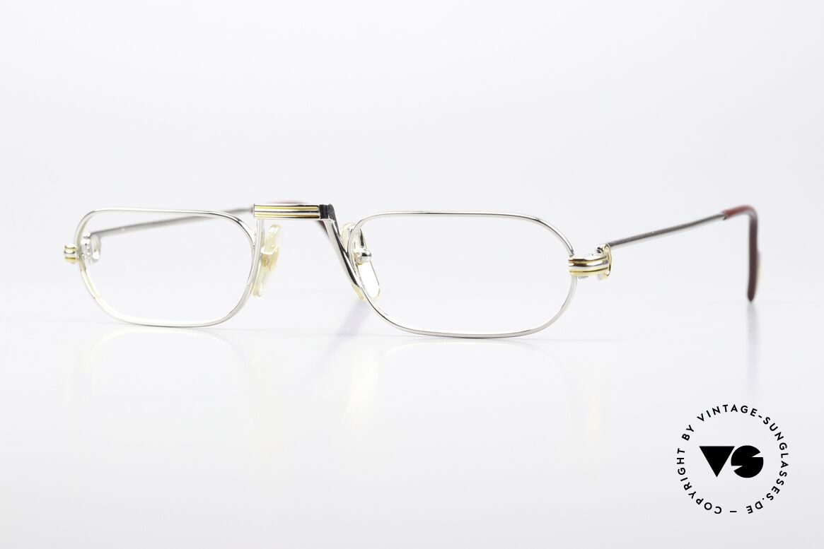 Cartier Demi Lune LC - M Platin Luxus Lesebrille 1987, Demi Lune = die berühmte Luxus-Lesebrille von Cartier, Passend für Herren