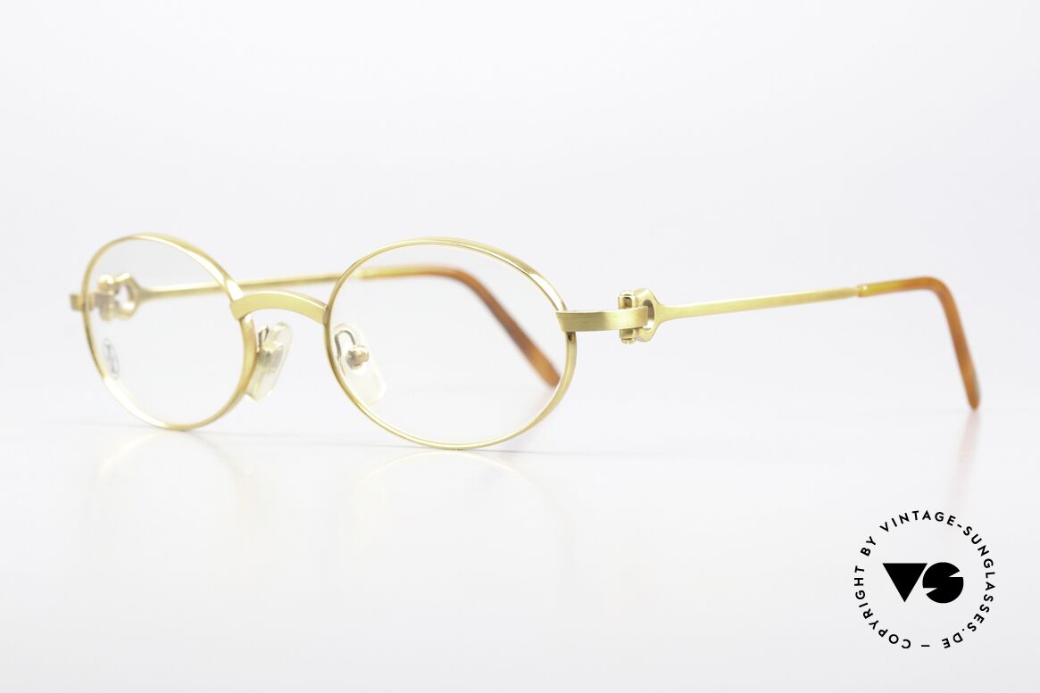 Cartier Spider - M Vintage Brille 90er Oval, gebürstete Gold-Legierung; entsprechend wertig!, Passend für Herren und Damen