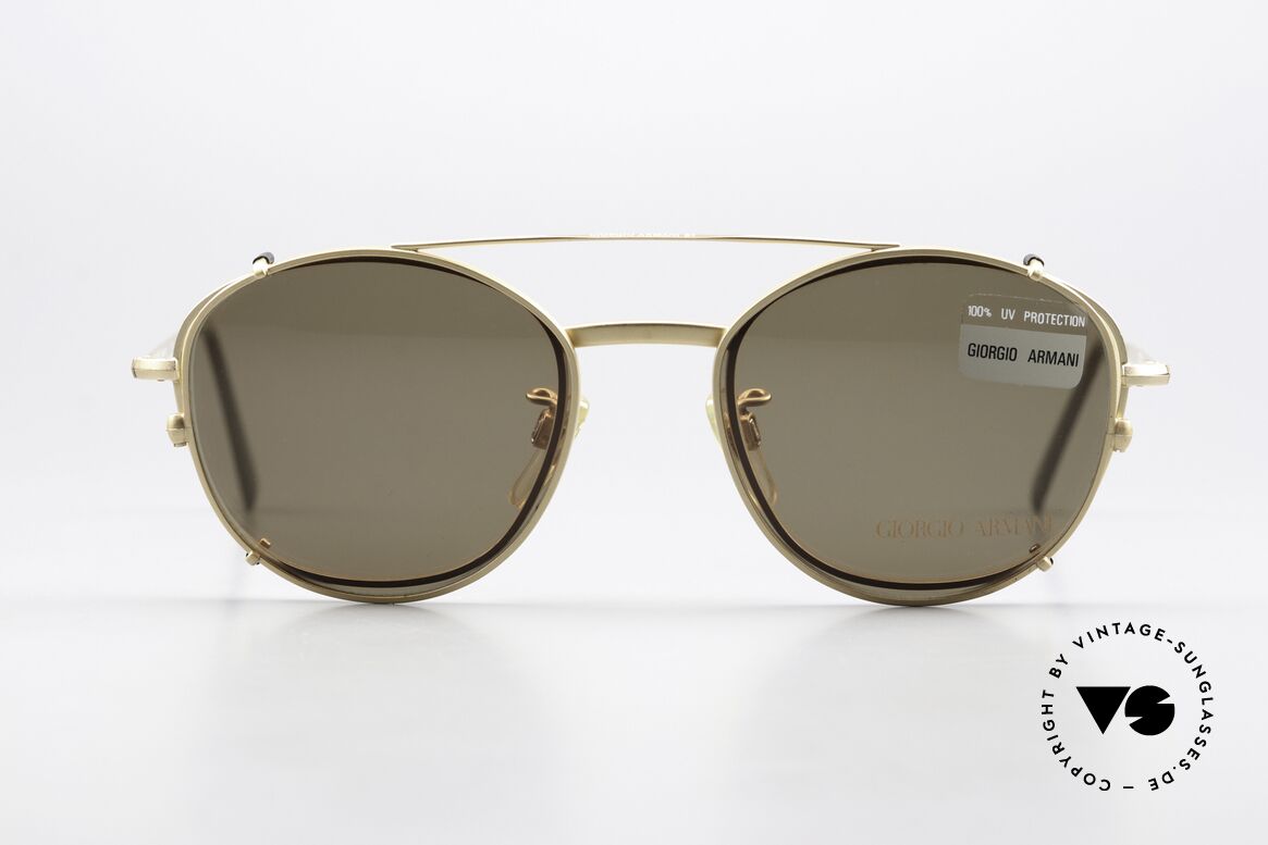 Giorgio Armani 203 Eckige 80er Brille Mit SunClip, klassische Brillenform; für Damen & Herren zugleich, Passend für Herren und Damen