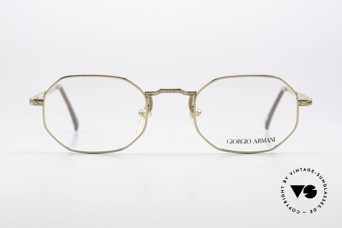 Giorgio Armani 151 Achteckige Vintage Brille 80er, achteckige 80er Fassung in herausragender Qualität, Passend für Herren und Damen