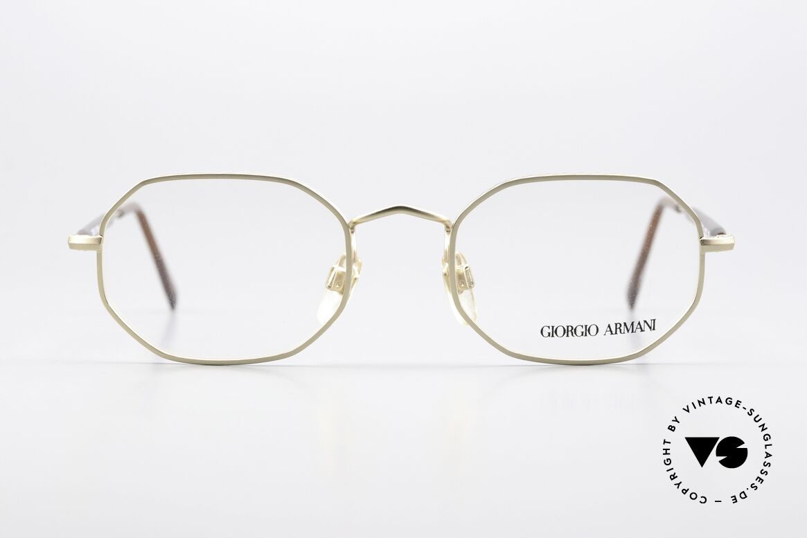 Giorgio Armani 182 80er Designerbrille Octag, achteckige 80er Fassung in herausragender Qualität, Passend für Herren und Damen