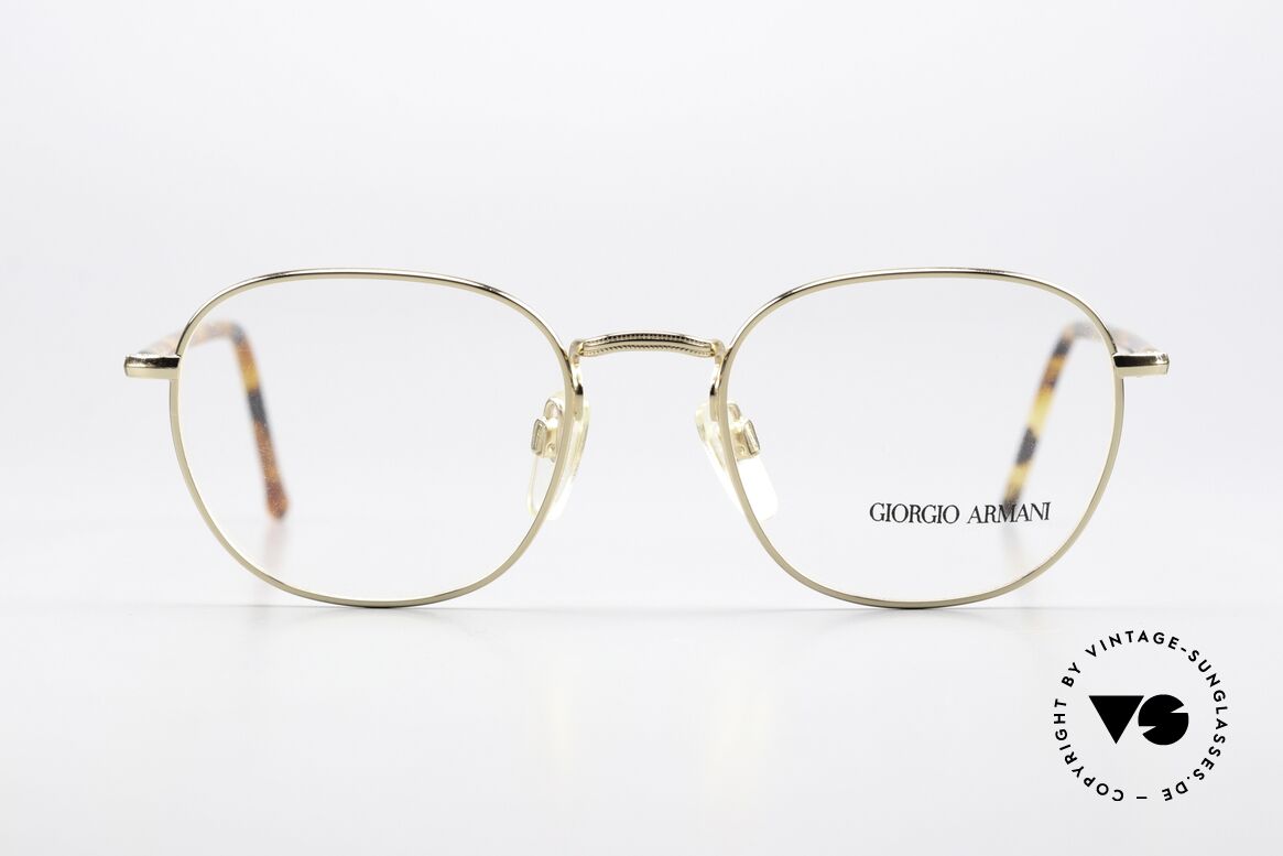 Giorgio Armani 162 Klassische 90er Panto Brille, eckige Panto-Form in dezent eleganter Kolorierung, Passend für Herren und Damen