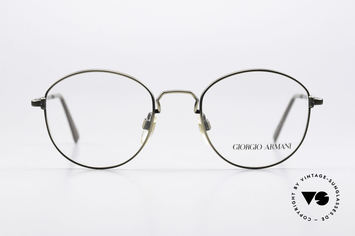 Giorgio Armani 174 Runde 80er Brille Panto Style, Modell 174, Gr. 48-20, col. 853 = antik gold / schwarz, Passend für Herren und Damen