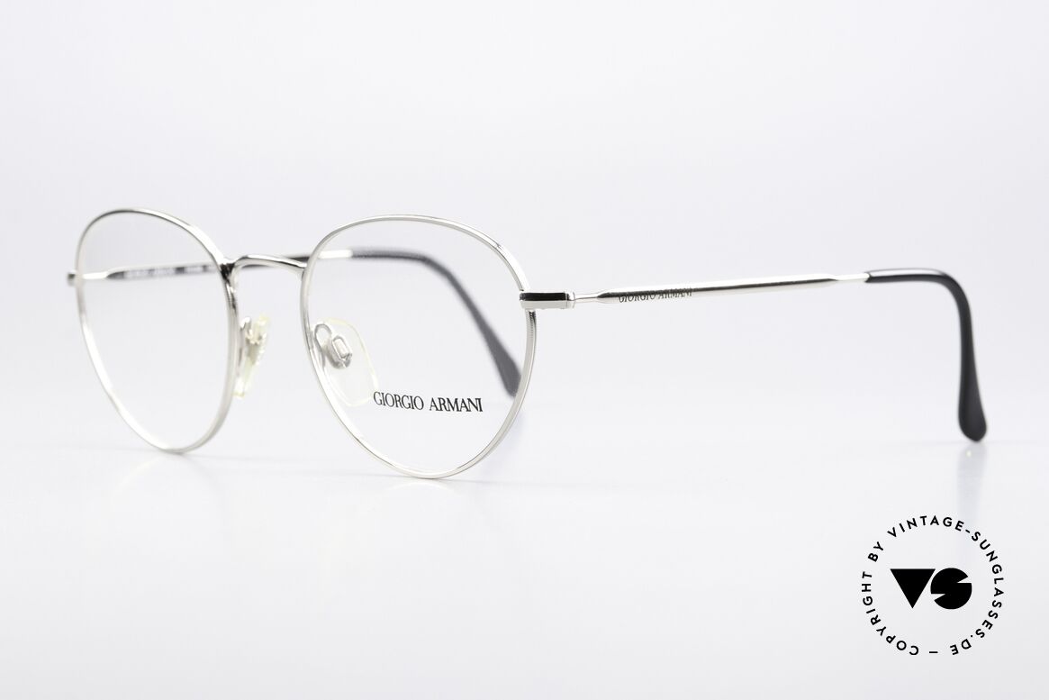 Giorgio Armani 165 Alte Brille Panto 80er 90er, silber-chrome Metallrahmen in Größe 50-20, 140mm, Passend für Herren und Damen