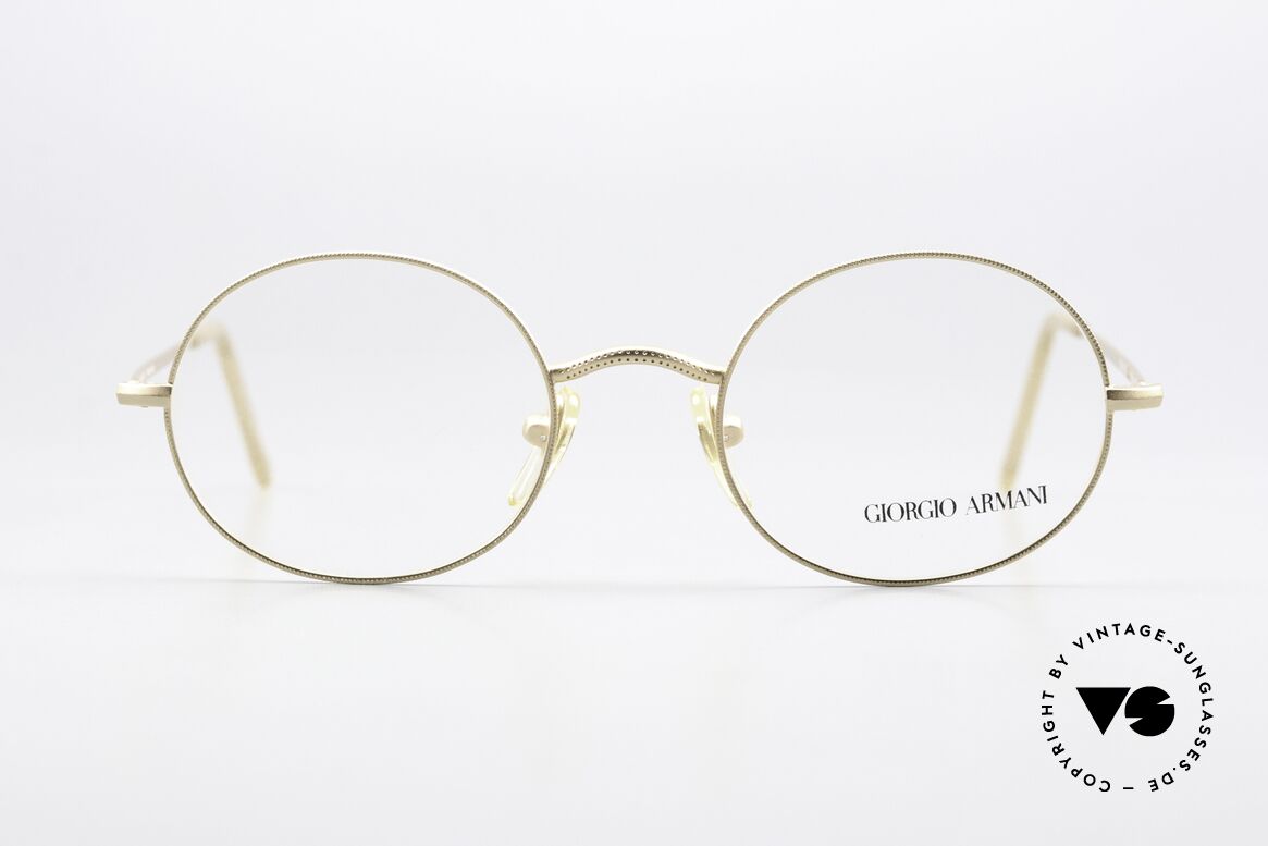 Giorgio Armani 134 Vintage Brille Zeitlos Rund, ovale Brillenform in dezent eleganter Kolorierung, Passend für Herren und Damen