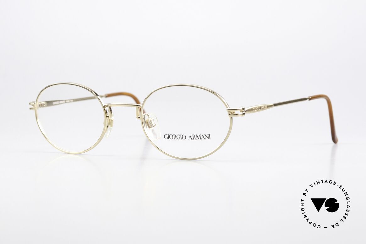 Giorgio Armani 244 Vergoldete Vintage Brille, ovale GIORGIO Armani vintage Designer-Fassung, Passend für Herren und Damen