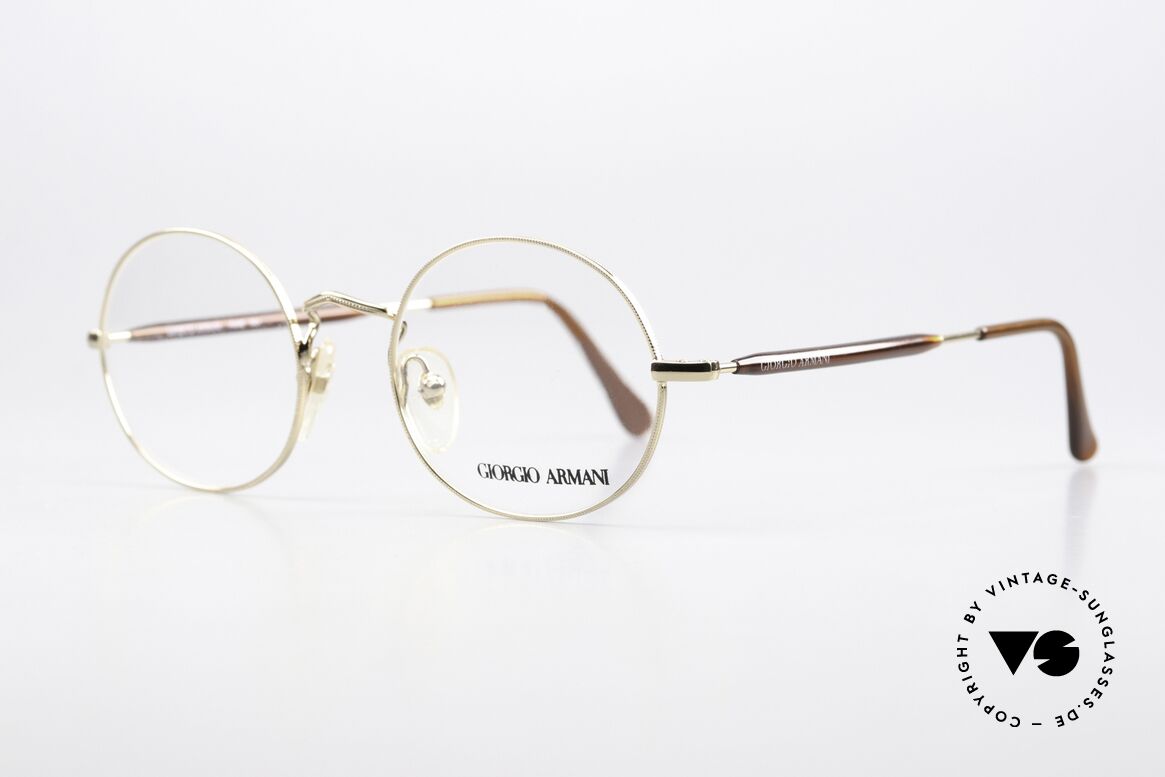 Giorgio Armani 172 Ovale No Retro Brille 90er, TOP-Qualität; zudem zeitlos in gold / dunkelbraun, Passend für Herren und Damen