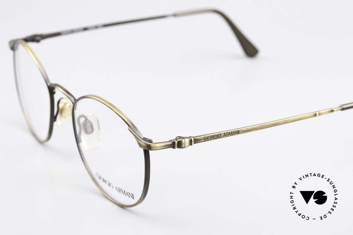 Giorgio Armani 132 Kleine Pantobrille 90er, SMALL Größe 47-19, 130mm mit antik-gold Legierung, Passend für Herren