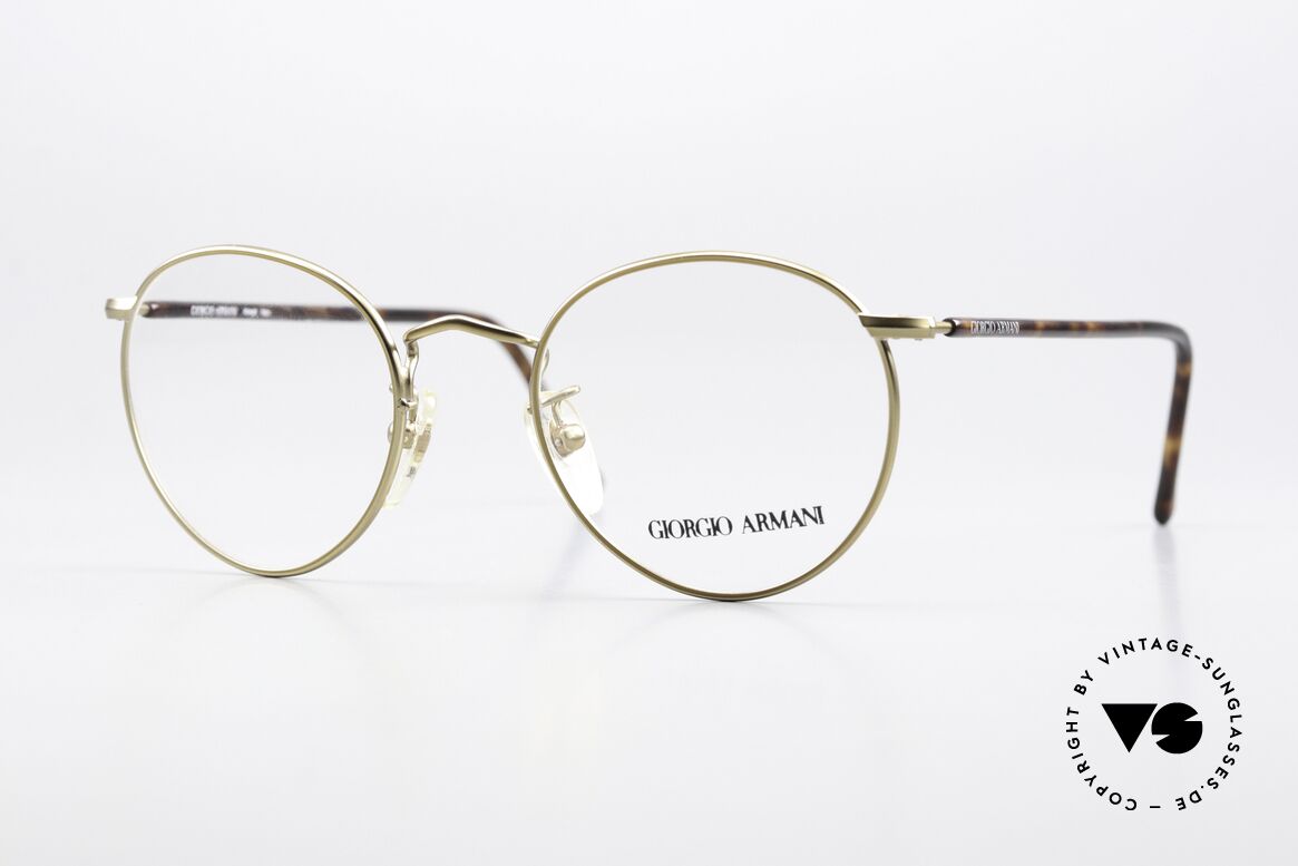 Giorgio Armani 138 Panto Brille Gold Schildpatt, unisex 80er/90er J. Giorgio Armani DesignerBrille, Passend für Herren und Damen