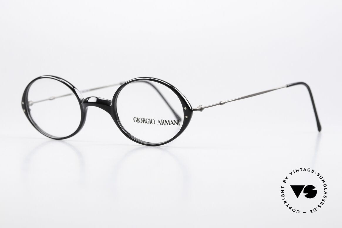 Giorgio Armani 363 Designerbrille in Small, Kunststoff-Front mit fein verzierten Draht-Bügeln, Passend für Herren und Damen