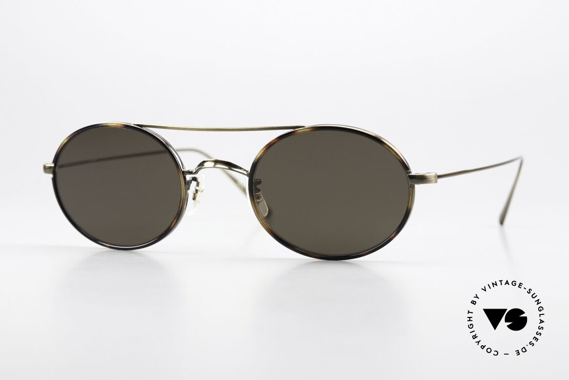 Oliver Peoples Shai Ovale Sonnenbrille Titanium, Oliver Peoples Sonnenbrille, Mod. Shai, Gr. 48/22, Passend für Herren