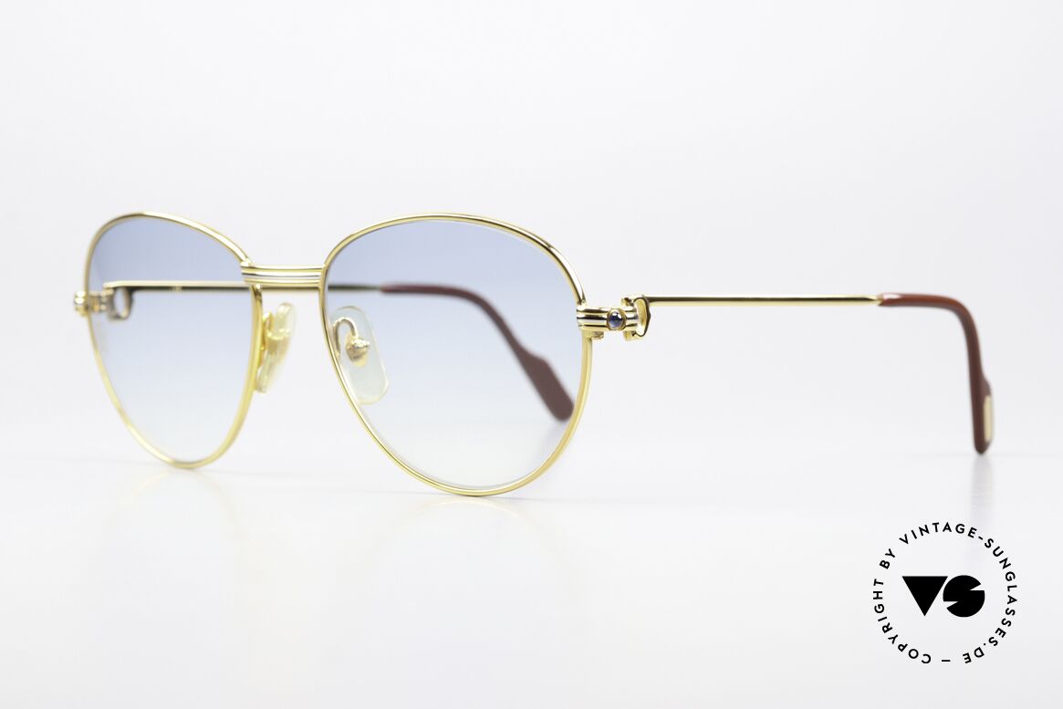 Cartier S Saphirs 0,94 ct - M Echte Saphir Sonnenbrille, mit echten Saphiren als Bügeldekor (insg. 0,94ct), Passend für Damen