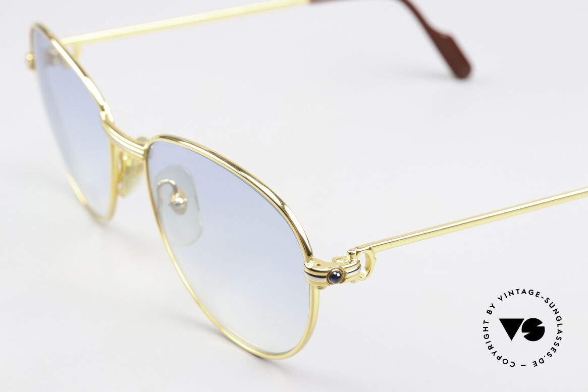 Cartier S Saphirs 0,94 ct - M Echte Saphir Sonnenbrille, Größe 55/18, 130mm; unberührt lagernd seit 1988, Passend für Damen