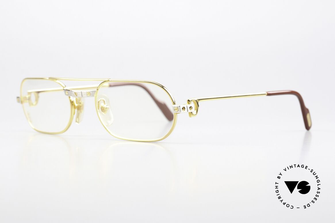 Cartier MUST Santos - S 80er Vintage Brille Unisex, getragen von Elton John (Video "I'm still standing"), Passend für Herren und Damen