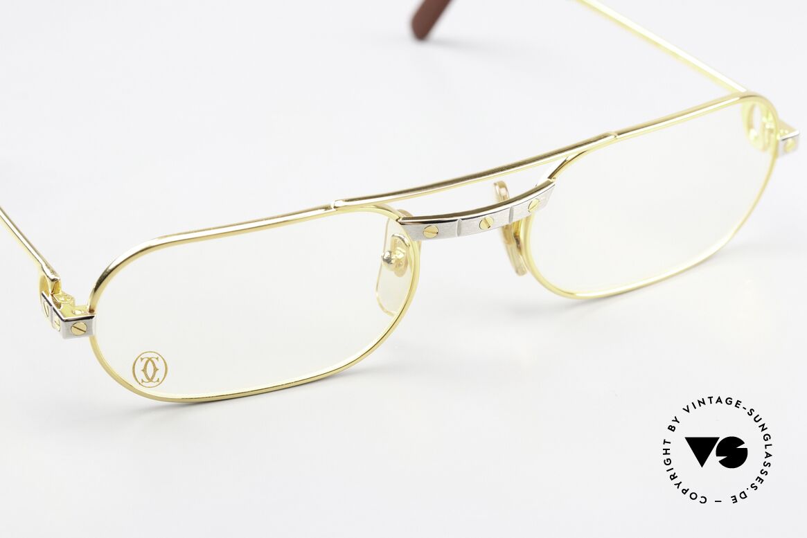 Cartier MUST Santos - S 80er Vintage Brille Unisex, ungetragen mit OVP (in diesem Zustand sehr selten), Passend für Herren und Damen