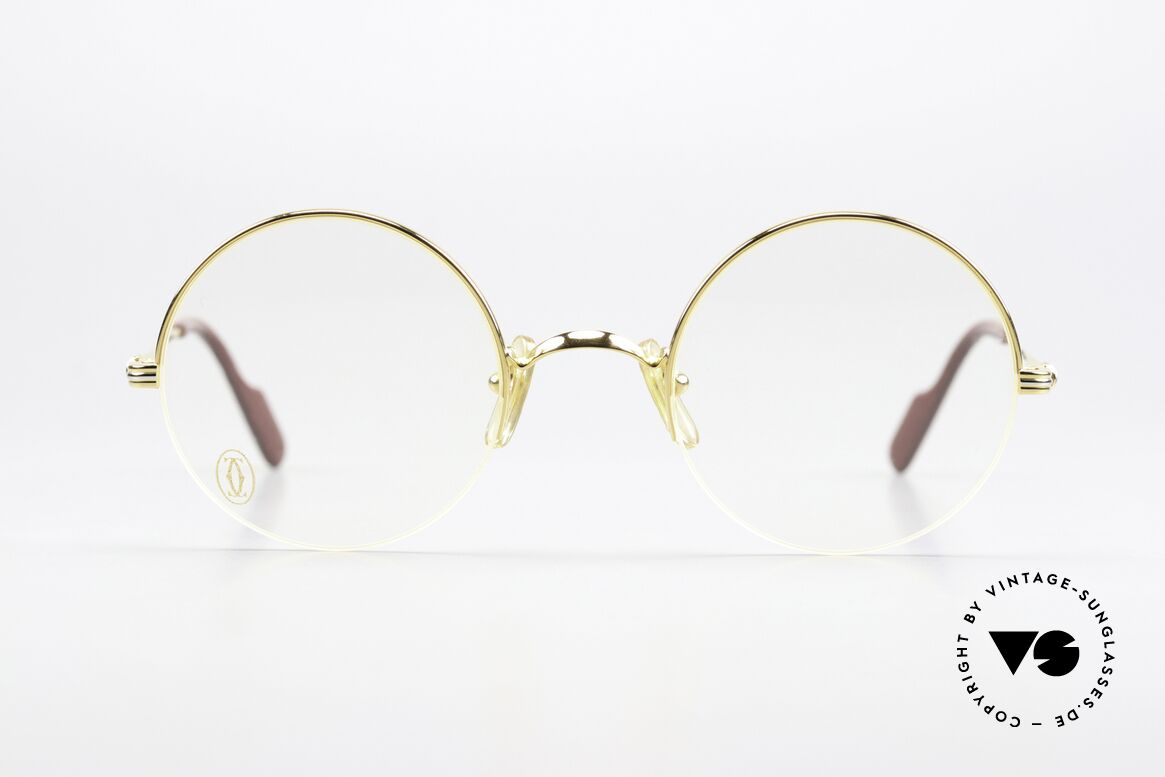 Cartier Mayfair - M Halb Rahmenlose Luxusbrille, runde Designer-Brillenfassung; M Größe 47°22, Passend für Herren und Damen