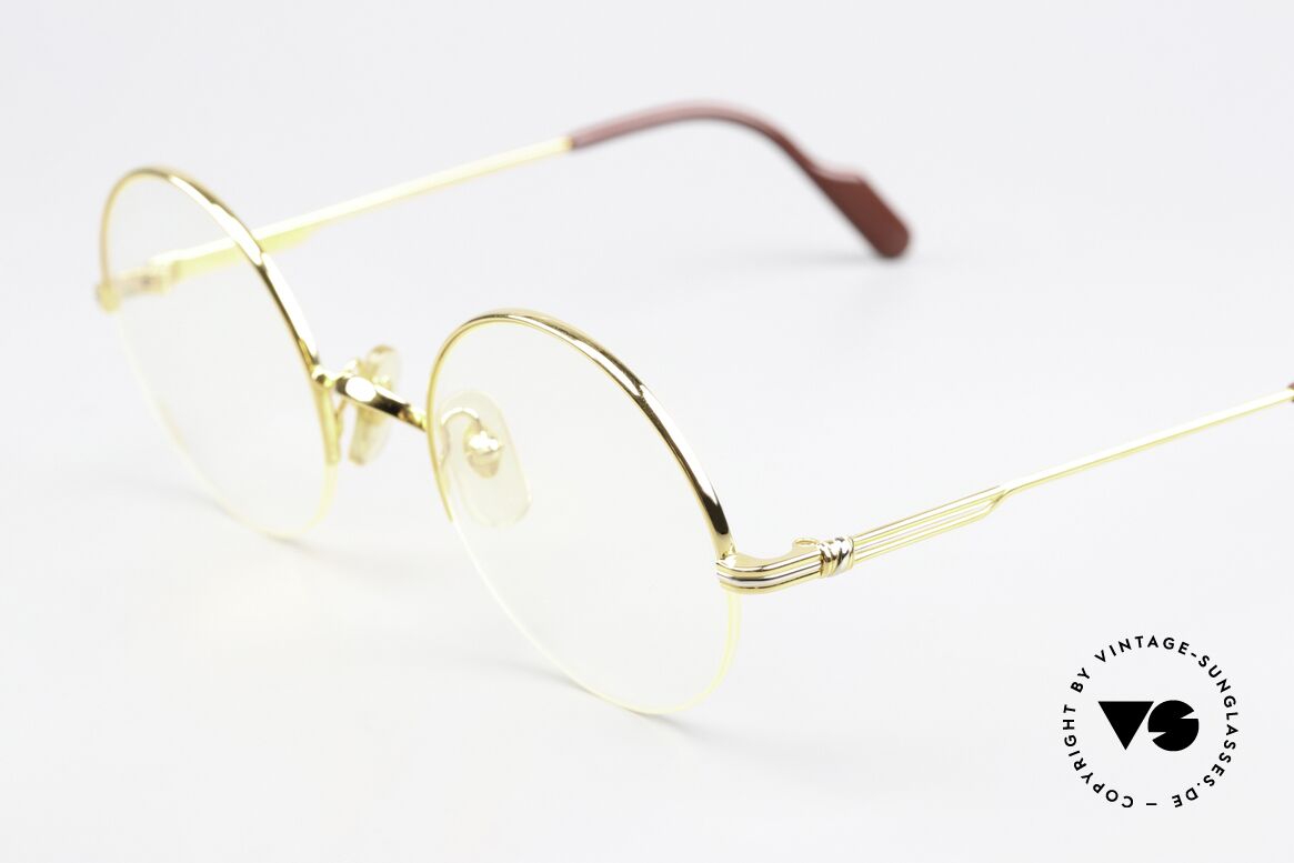 Cartier Mayfair - M Halb Rahmenlose Luxusbrille, semi-rimless, flexibler 22kt vergoldeter Rahmen, Passend für Herren und Damen