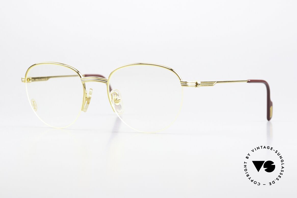 Cartier Colisee - S 1990er Vintage Brille Nylor, rundliche Cartier Brillenfassung in Größe 49°18, Passend für Herren und Damen