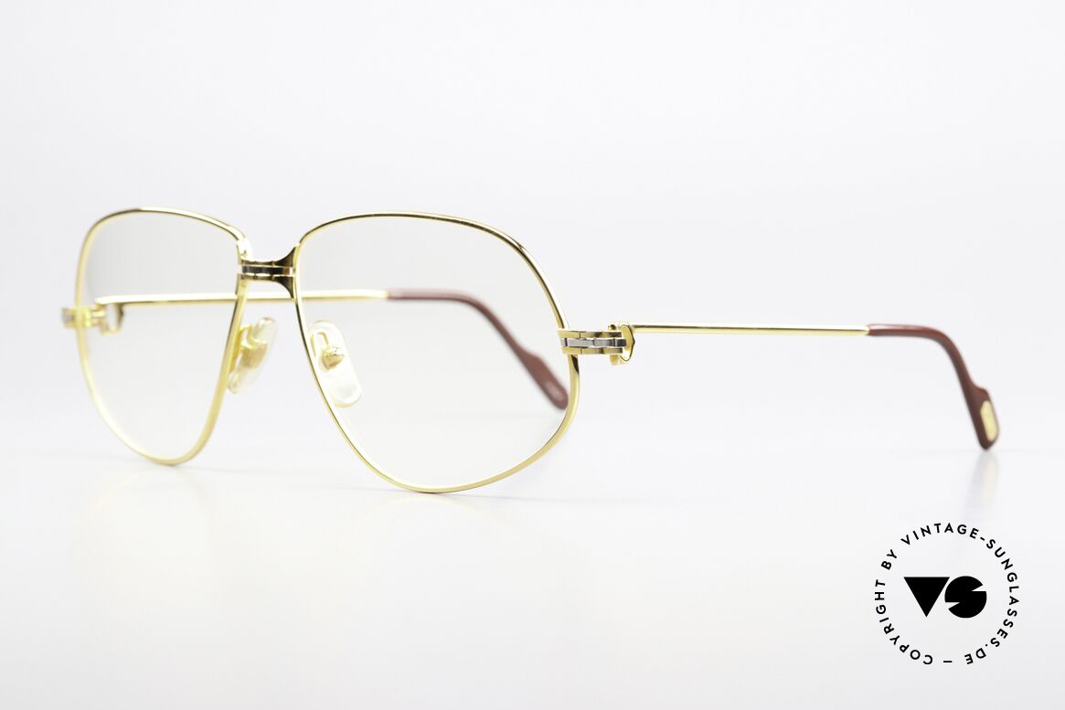 Cartier Panthere G.M. - XL 80er Brille 22kt Vergoldet, wurde 1988 veröffentlicht und dann bis 1997 produziert, Passend für Herren