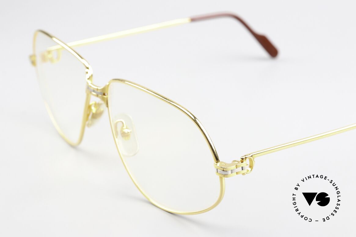 Cartier Panthere G.M. - XL 80er Brille 22kt Vergoldet, teure Luxus-Brillenfassung in X-Large Größe 63-16, 140, Passend für Herren