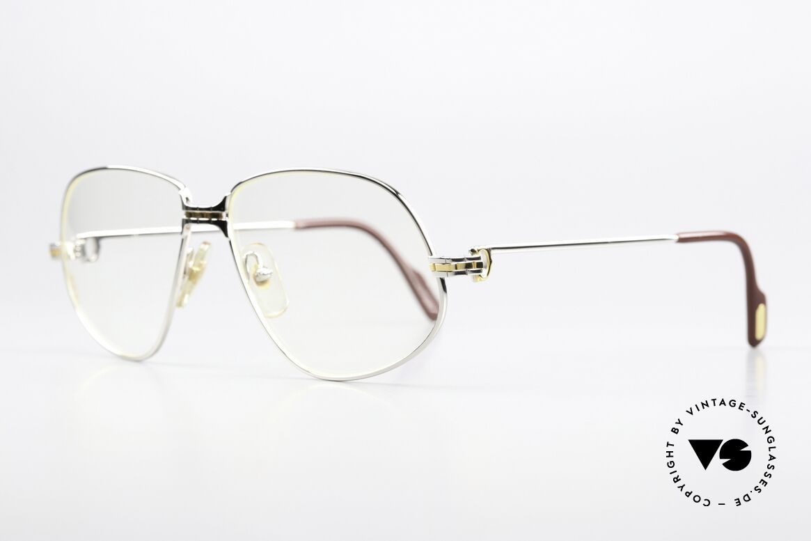 Cartier Panthere G.M. - M Platin Herrenbrille Von 1988, wurde 1988 veröffentlicht und dann bis 1997 produziert, Passend für Herren