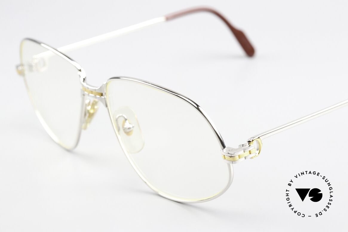 Cartier Panthere G.M. - M Platin Herrenbrille Von 1988, teure Luxus-Brillenfassung in Medium Größe 56-14, 135, Passend für Herren