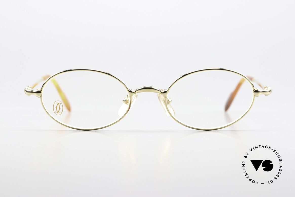 Cartier Filao - S Kleine Ovale 90er Brille 22kt, Unisex-Modell aus der Cartier 'CERCLE FIN' Serie, Passend für Herren und Damen